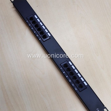 1U 12 ports patch panel cable management available